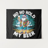 Ho Hoが7月の夏サンタで私のビアクリスマスを開催 タペストリー (正面(横))