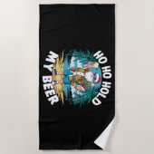 Ho Hoが7月の夏サンタで私のビアクリスマスを開催 ビーチタオル (正面)