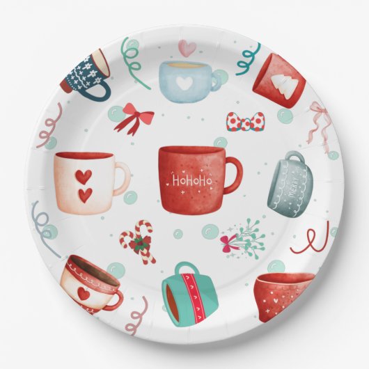 Ho Hoこのクリスマスの私の最新パターンデザイン ペーパープレート (正面)