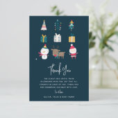 HO HOクリスマスカップル赤ちゃんシャワー サンキューカード (スタンド正面)