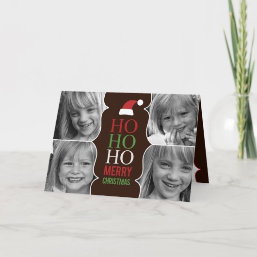 HO HOクリスマス/ホリデーフォトカード シーズンカード (正面)