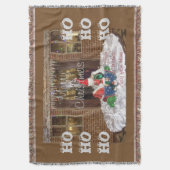HO HOサンタグラフィッインスパイアクスアートデザインアイディア スローブランケット (正面縦)