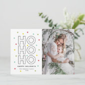 HO HOパステルカラフル紙吹雪ドット写真 シーズンカード (スタンド正面)