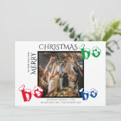 Ho Hoビジネスクライアント白いクリスマスフォト シーズンカード (スタンド正面)