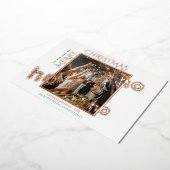 Ho Hoビジネスクライアント白いクリスマスフォト 箔シーズンカード (回転した状態)