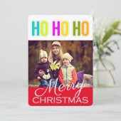 HO HOメリークリスマスグリーティングフォトカード シーズンカード (スタンド正面)
