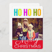 HO HOメリークリスマスグリーティングフォトカード シーズンカード (正面/裏面)