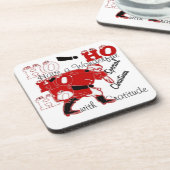 HO HO感謝と素敵なクリスマスを持つ コースター (左側)