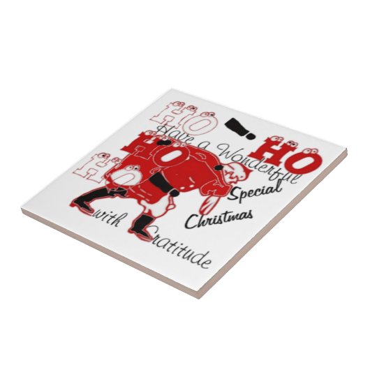 HO HO感謝と素敵なクリスマスを持つ タイル (側面)