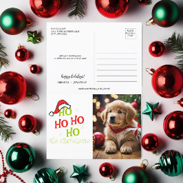 Ho Ho赤い帽子の写真とクリスマス シーズンポストカード