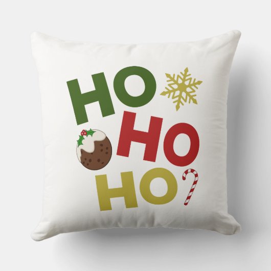 HO HO+クリスマスプリン、キャンディ、スノーフレーク クッション (裏面)