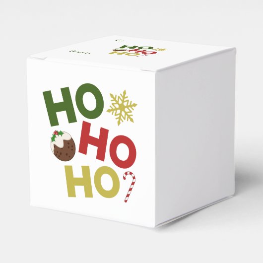 HO HO+クリスマスプリン、キャンディ、スノーフレーク フェイバーボックス (正面サイド)