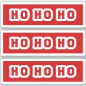 Ho Ho(サンタクロースによると)赤い背景x3 シール (正面)