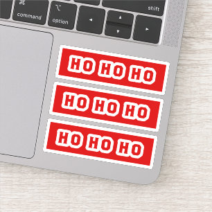 Ho Ho(サンタクロースによると)赤い背景x3 シール