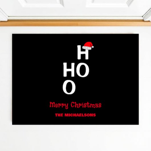Ho Ho：メリークリスマス ドアマット