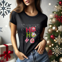 HO HO CHRISTMASおもしろい black T-Shirt
