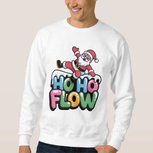 Ho Ho Flow — Dancing Santa Holiday Tee スウェットシャツ (正面)