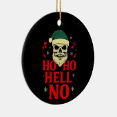 Ho Ho Hell No – Gothic Skull Santa Christmas セラミックオーナメント (右)