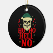 Ho Ho Hell No – Gothic Skull Santa Christmas セラミックオーナメント (左)