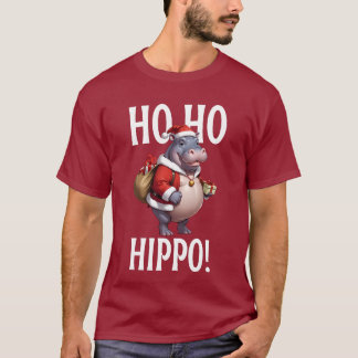Ho Ho Hippo Christmas Humor Design Tシャツ