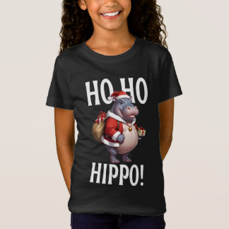 Ho Ho Hippo Christmas Humor Design Tシャツ