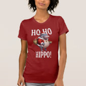 Ho Ho Hippo Christmas Humor Design Tシャツ (正面)
