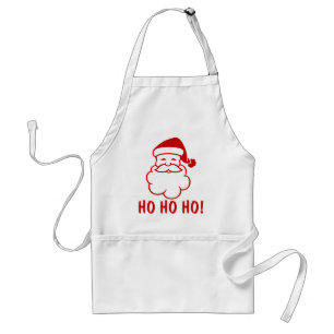 Ho Ho Hoおもしろいなサンタクロースが付いているクリスマスのエプロン。 スタンダードエプロン