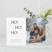 Ho Ho Hoおもしろい Christmas家族の写真 シーズンカード (スタンド正面)