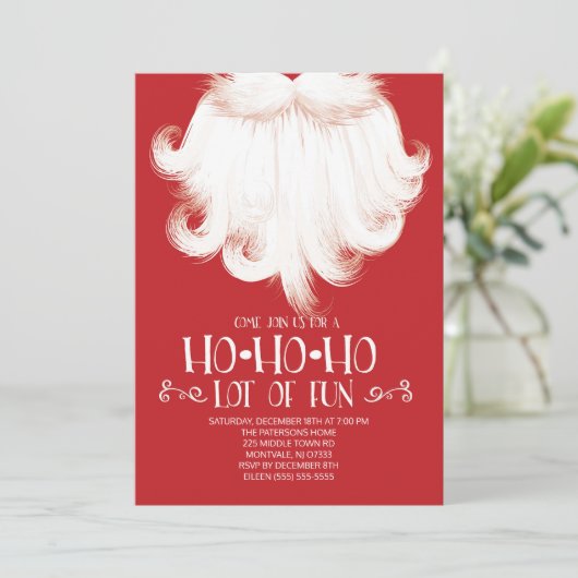 HO HO HOたくさんのおもしろいサンタクリスマスパーティー 招待状 (スタンド正面)