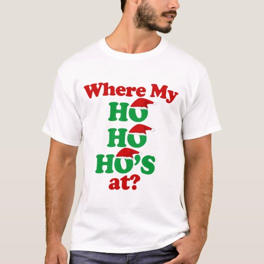 ho ho hoで私か。 サンタクロース tシャツ (正面)