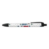 Ho Ho Hoクリスマスのデザイン 黒ボールペン (トップ)