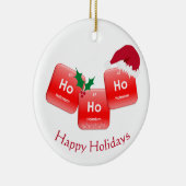 Ho Ho Hoクリスマスエレメントイラストレーション写真 セラミックオーナメント (右)