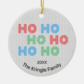 Ho Ho Hoクリスマスフォト セラミックオーナメント (正面)