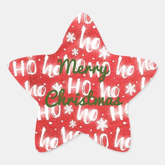 HO HO HOクリスマスホリデースタンプをパーソナライズ 星シール (正面)