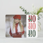 HO HO HOクリスマスホリデーフォトグリーティング シーズンカード (スタンド正面)