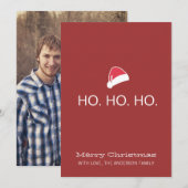 HO HO HOクリスマスモダンフォトフラットカード シーズンカード (正面/裏面)