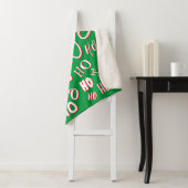 HO HO HOクリスマス文字パターン白い緑の赤 シェルパブランケット (インサイチュ)