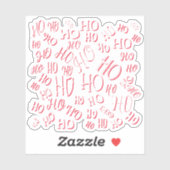 HO HO HOクリスマス文字パターン白い緑の赤 シール (シート)