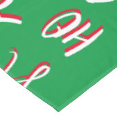 HO HO HOクリスマス文字パターン白い緑の赤 テーブルクロス (アングル)