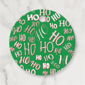 HO HO HOクリスマス文字パターン白い緑の赤 フェイバータグ (裏面)