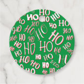 HO HO HOクリスマス文字パターン白い緑の赤 フェイバータグ (正面)