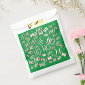 HO HO HOクリスマス文字パターン白い緑の赤 フェイバーバッグ (封をした状態)