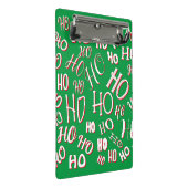 HO HO HOクリスマス文字パターン白い緑の赤 ミニクリップボード (アングル)