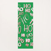 HO HO HOクリスマス文字パターン白い緑の赤 ヨガマット (裏面)
