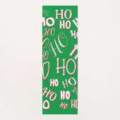 HO HO HOクリスマス文字パターン白い緑の赤 ヨガマット (正面)