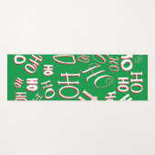 HO HO HOクリスマス文字パターン白い緑の赤 ヨガマット (正面(横))