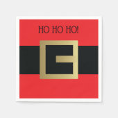 HO HO HOサンタクロース帯クリスマスパーティー スタンダードカクテルナプキン (正面)