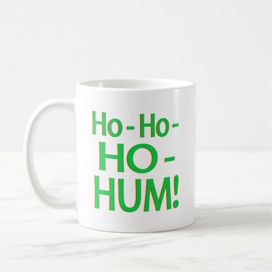"Ho Ho Hoハム雑音"の緑のロゴ コーヒーマグカップ (左)