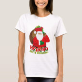 Ho Ho Hoメリークリスマスのサンタの女性Tシャツ Tシャツ (正面)