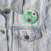 HO HO HOメリークリスマスのサンタの帽子ボタン 缶バッジ (インサイチュ)